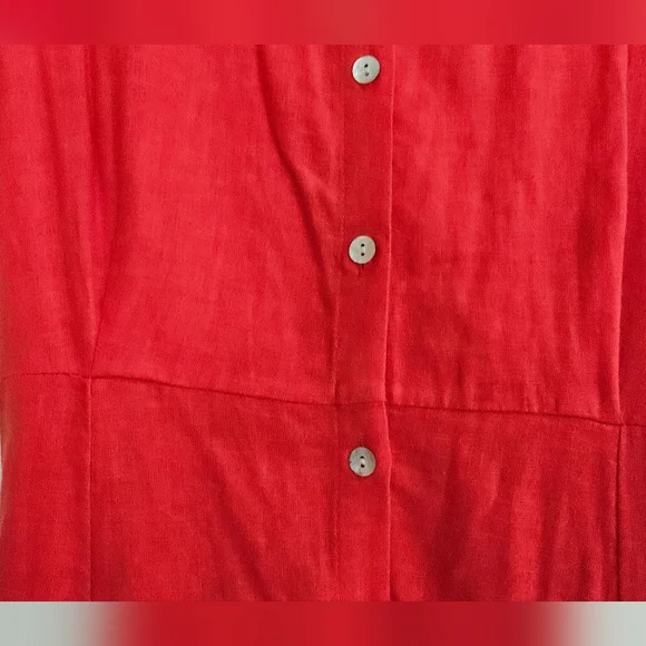 BNWT Red Linen Shirt Dress - Picture 10 of 12